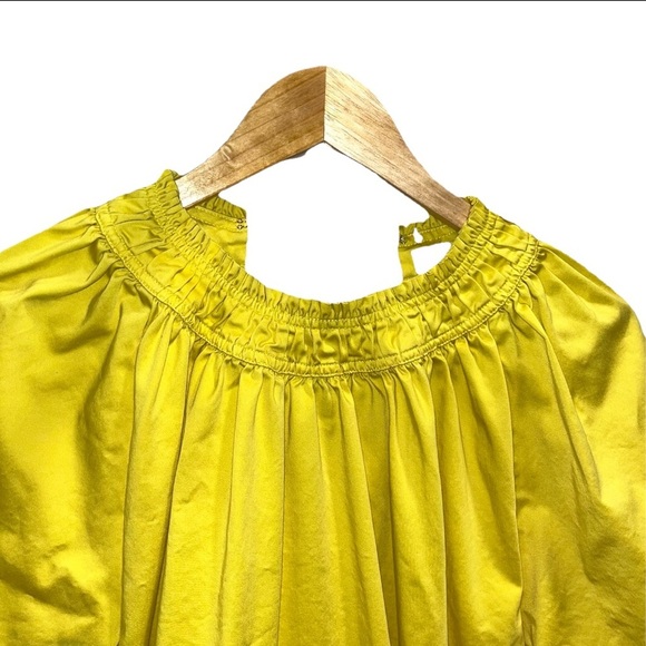 ROKSANDA yellow dress size medium mini bow cotton casual short sleeve spring - Picture 7 of 16